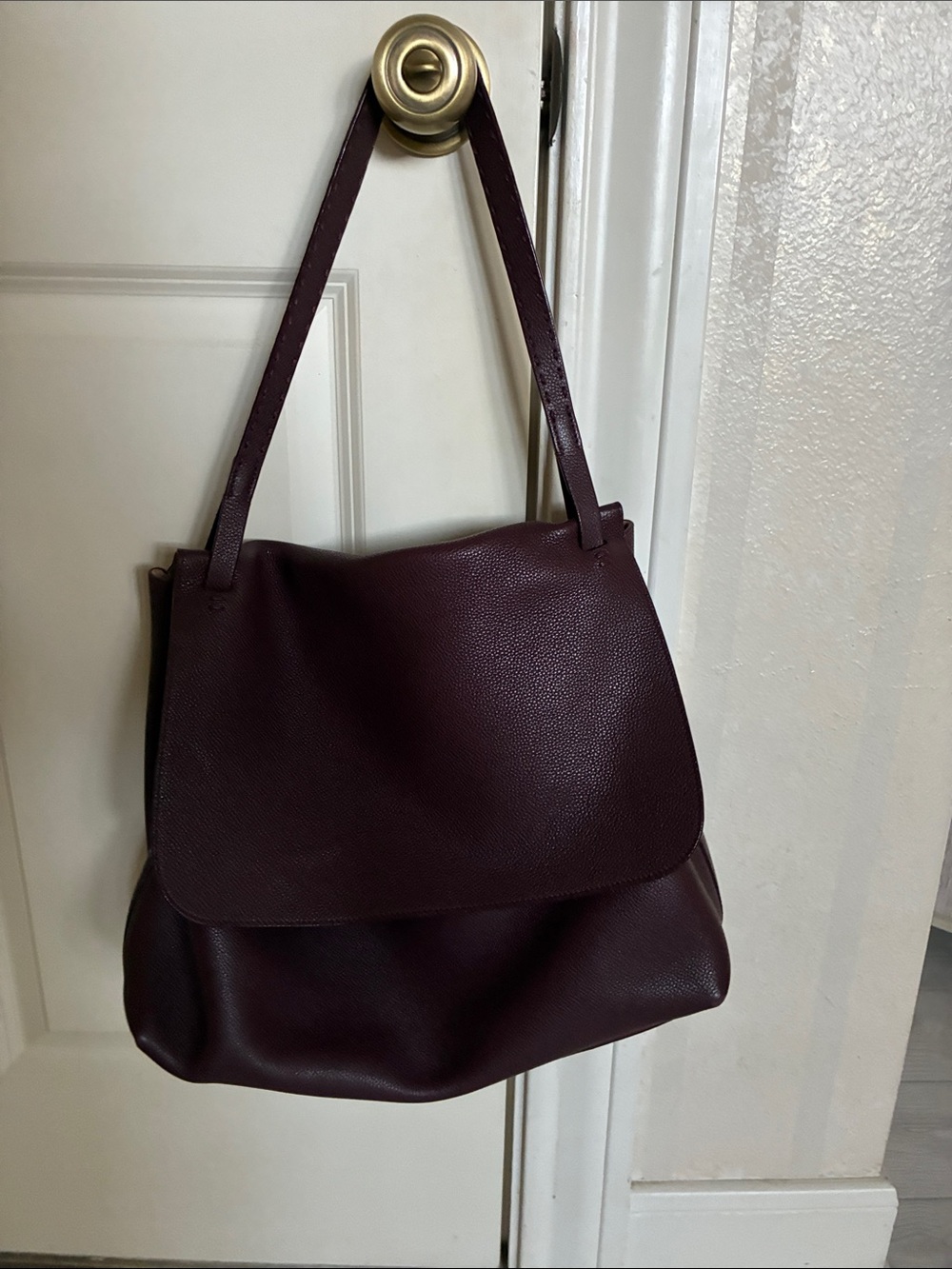 The Row Women's Shoulder Bag in Deep Burgundy top handle 14 - Picture 7 of 9